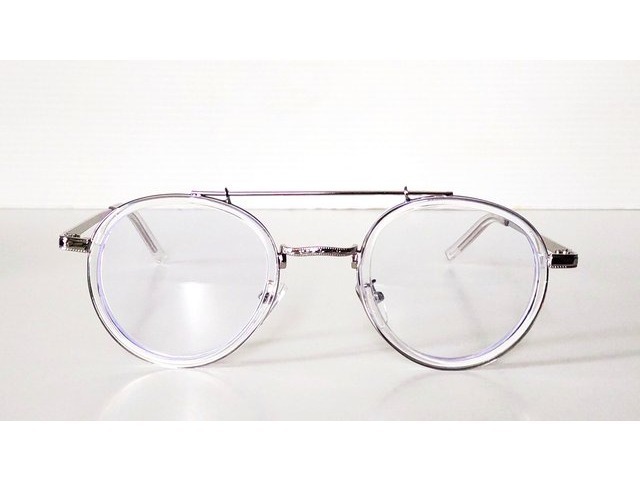 Viva Star ラウンドメガネ シルバー×クリア 02