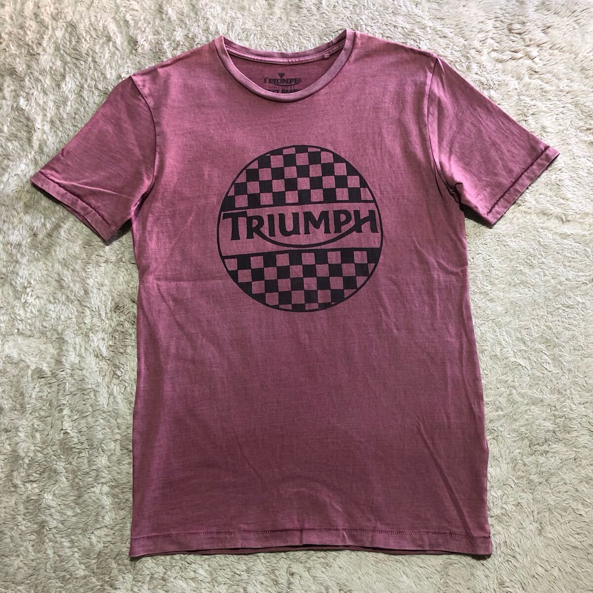 メンズ　TRIUMPH プリント　半袖Tシャツ　エンジ系　S /P