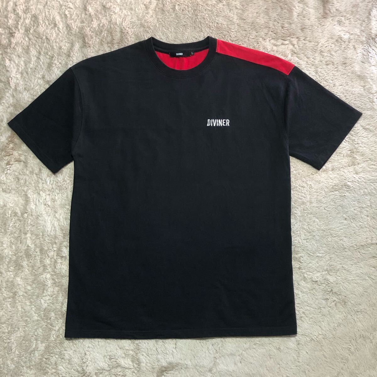 メンズ　DIVINER かっこいい　半袖Tシャツ　黒　L