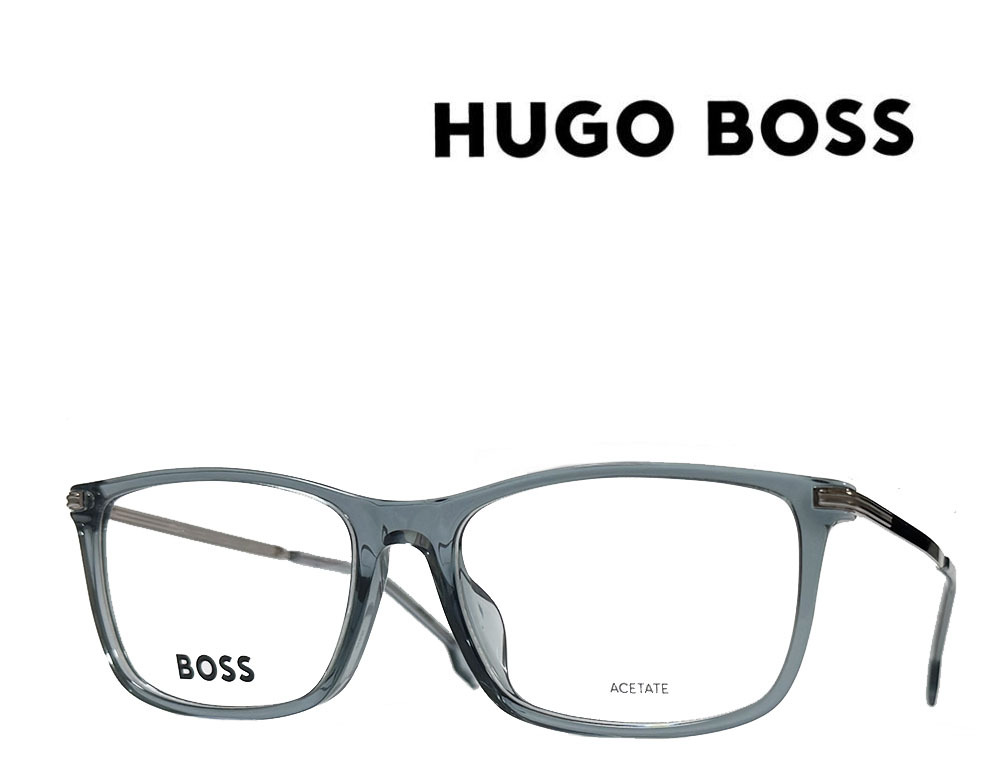 【HUGO BOSS】ヒューゴ ボス　メガネフレーム　BOSS 1614/F　DTY　クリアーブルー/ガンメタル　アジアンフィット　国内正規品