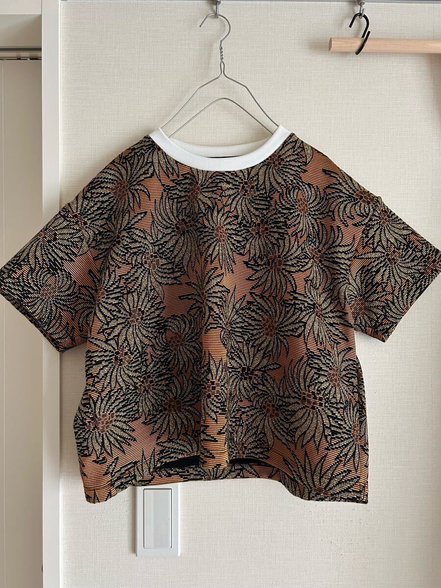 マルニ　織り　プルオーバー オレンジ　ゴールド　花柄　　ひまわり　花　トップス　MARNI 半袖　 総柄