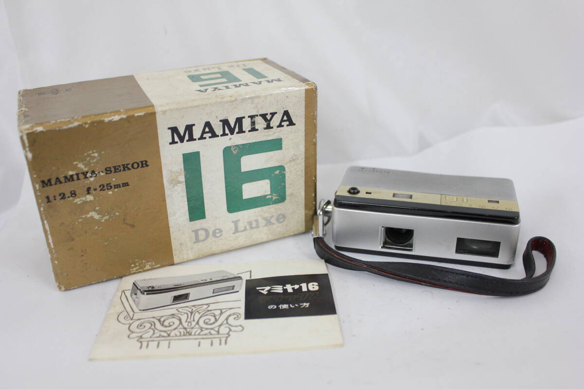 【返品保証】 【元箱付き】マミヤ Mamiya 16 De Luxe SEKOR 25mm F2.8 説明書付き カメラ M6751