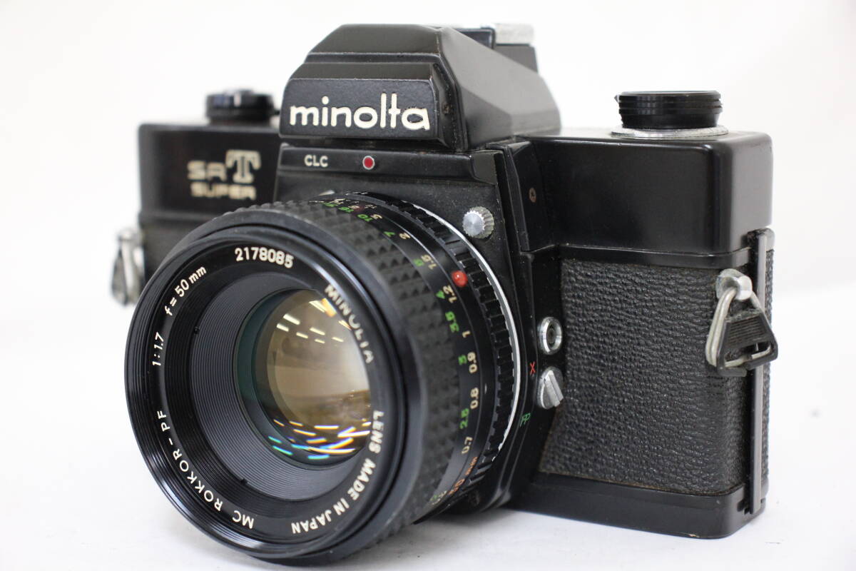 【返品保証】 ミノルタ Minolta SRT SUPER ブラック MC Rokkor-PF 50mm F1.7 ボディレンズセット e1919