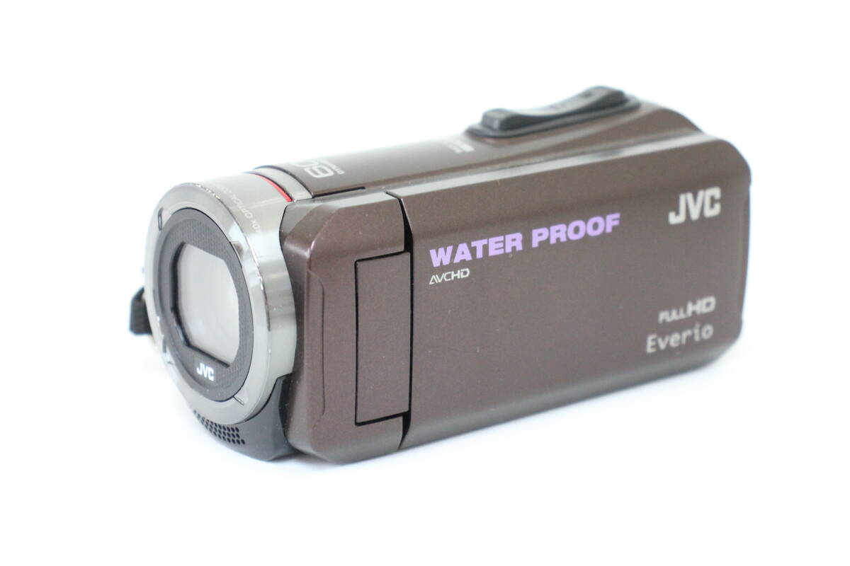【返品保証】 【録画再生確認済み】JVCZ Everio WATER PROOF GZ-R300-T ブラウン 60x バッテリー付き ビデオカメラ e2041