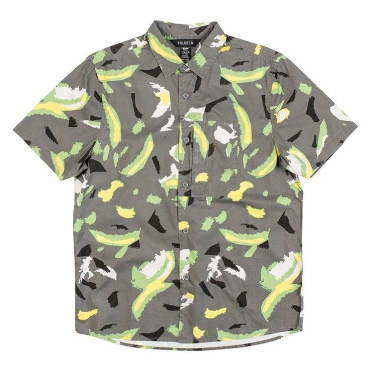 ☆Sale/新品/正規品 POLeR TREETOP S/S WOVEN | Color： Charcoal | Size：M | ポーラー/半袖シャツ