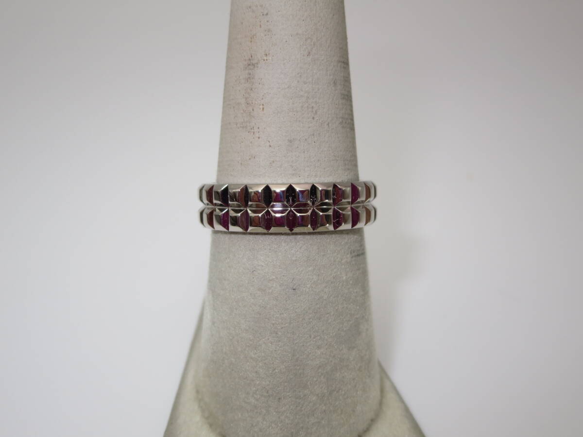 ☆ ブシュロン キャトルクルドパリ 2ロウ 750(WG) #59(約18.5号位) 約8.6g位 中古 リング ☆②S