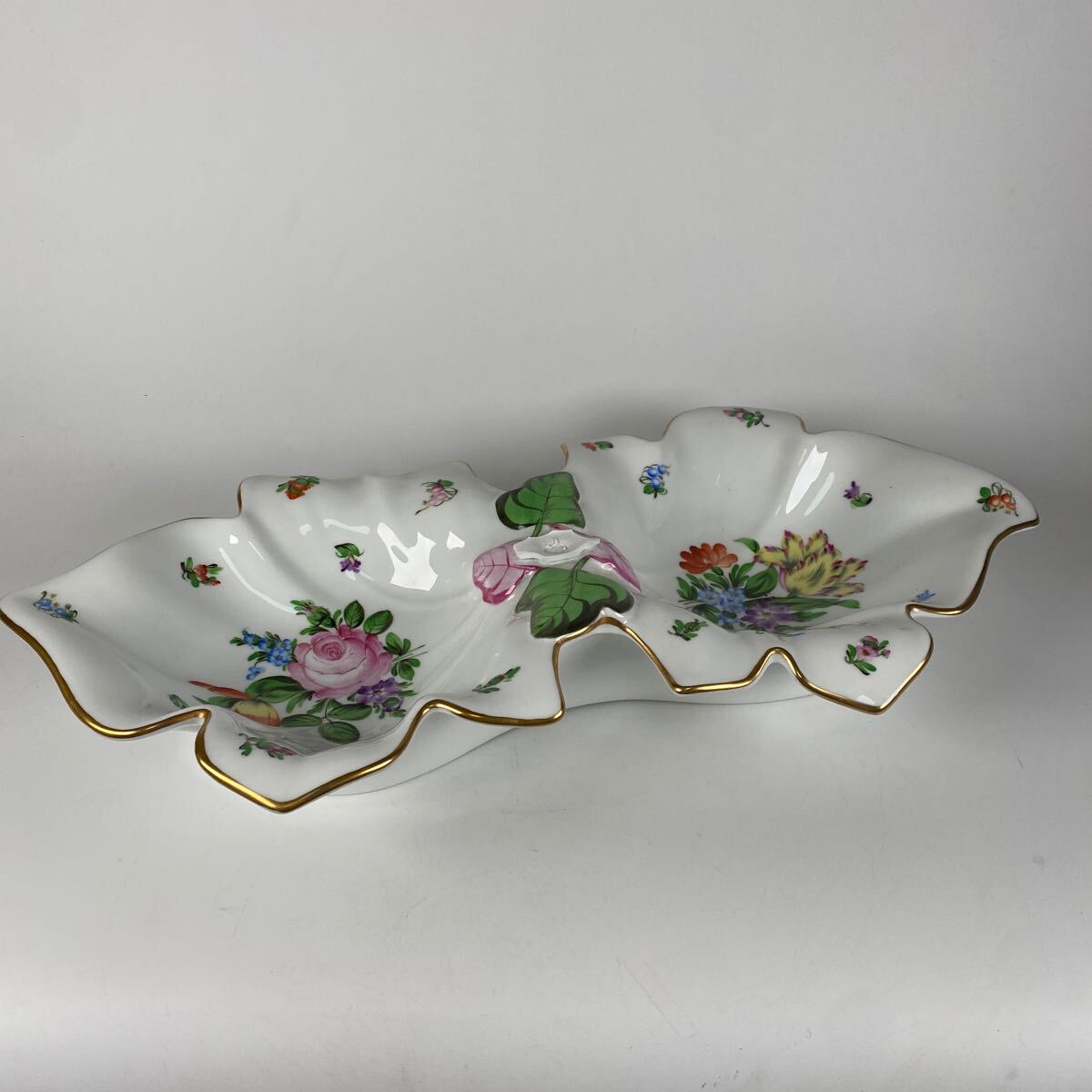 HEREND ヘレンド　クイーン　ヴィクトリア　ダブルプレート　西洋美術　鉢　皿　骨董品　古美術品　アンティーク【610】