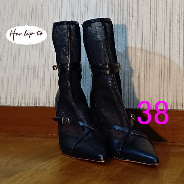 Double Belt Ankle Boots　ショ－トブ－ツ　dot　Her lip to　38