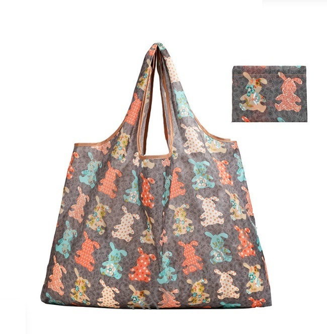 ■新品■エコバッグ【うさぎ　ラビット】ウサギ　大容量　コンパクト　簡単　　かわいい　便利　ショッピングバッグ