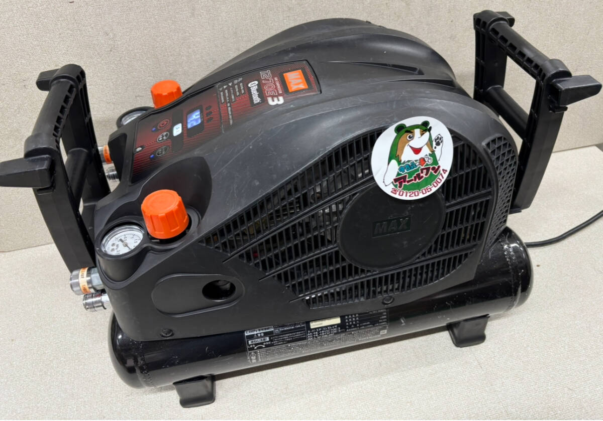 程度良！MAX エアコンプレッサー AK-HH1270E3 高圧 満タン5分16秒 Bluetooth対応 マックス①