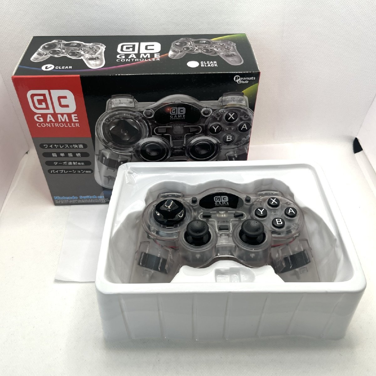 ワイヤレスコントローラー Nintendo Switch 対応 単三電池×2本使用 GC GAME ケーブル接続不要 未使用箱入保管品 通電のみ確認【道楽札幌】