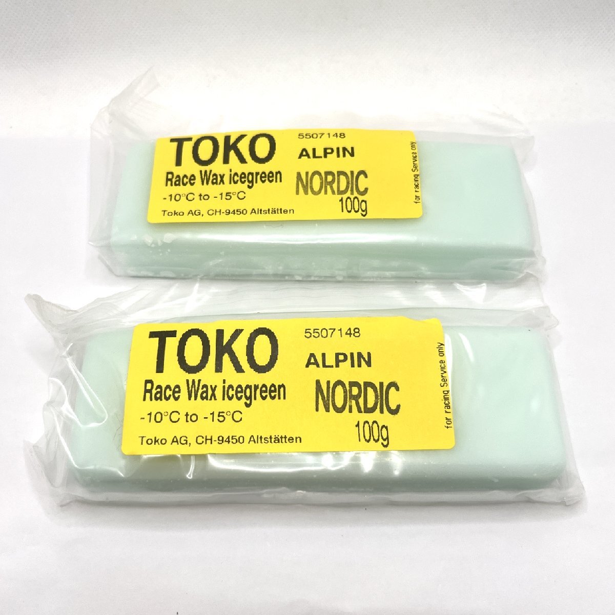 TOKO ノルディック レーシングワックス Wax アイスグリーン -10℃ to -15℃ 100g×2個 5507148 旧品 保管品 トコ スキー 固形 【道楽札幌】