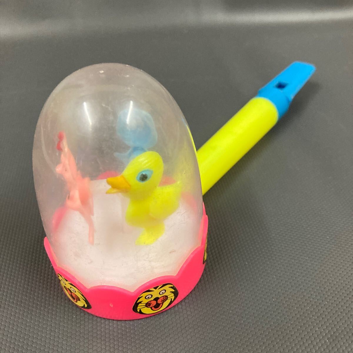 昭和レトロ どうぶつ回転笛 1970年代 当時物 未使用品 