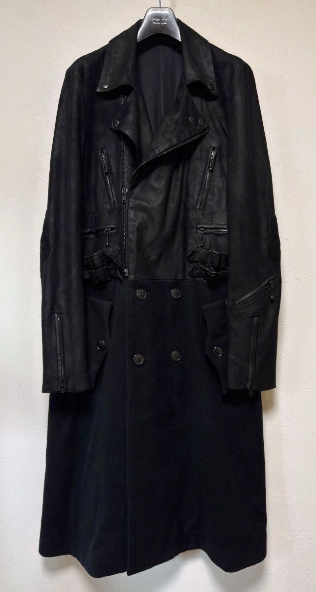 ナンバーナイン　06AW ドッキングレザーライダースコート ノアール期 F06-NJ046 NOIR期 本人期 NUMBER (N)INE　宮下貴裕　クローバー