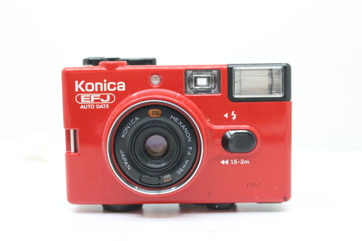 ★良品★KONICA コニカ EFJ（赤） AUTO DATE 36mm F4 コンパクトフィルムカメラ！！ 動作品！ OK8137