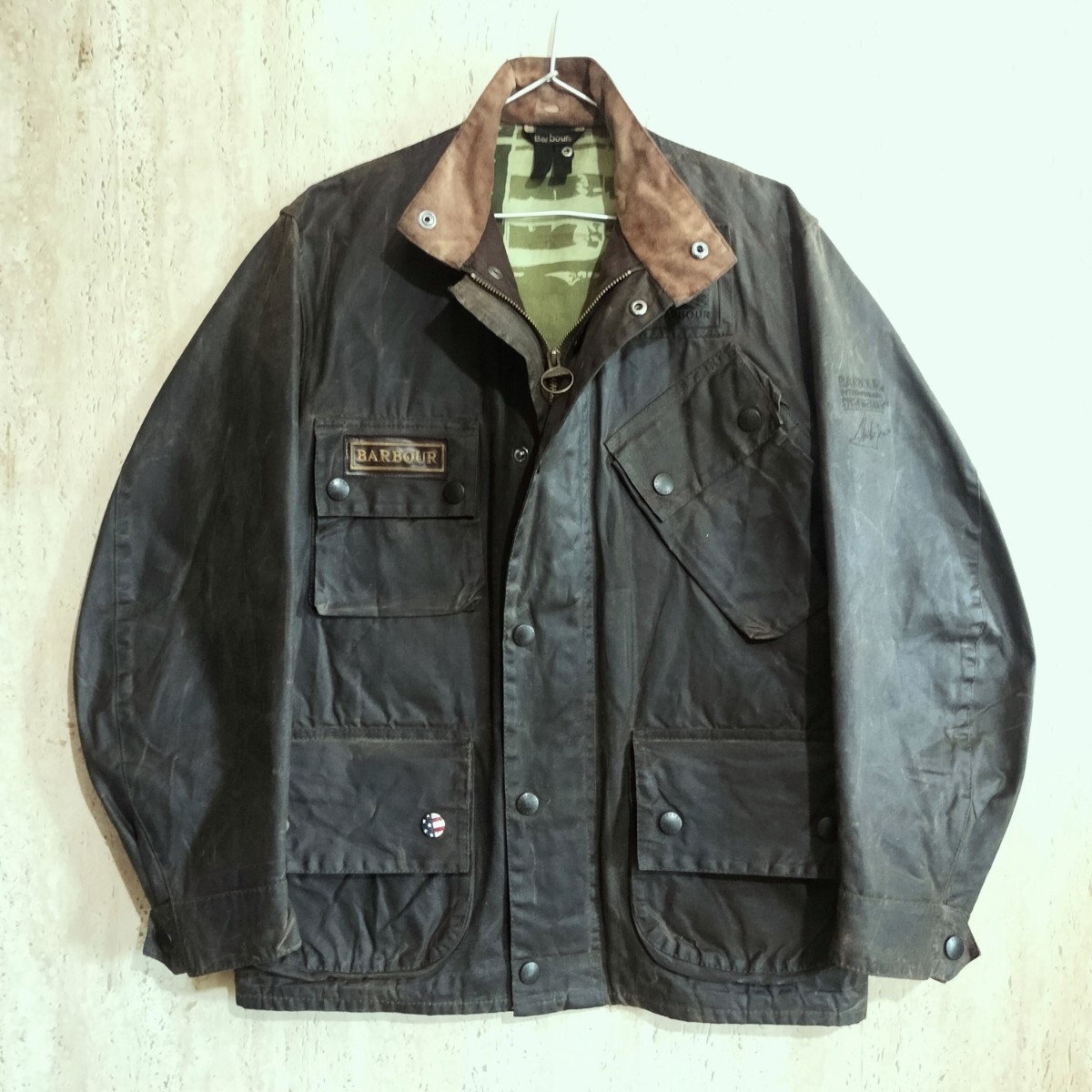 Barbour International antique bration　S steve mcqeen　Nato オリーブ　スティーブ・マックイーン　バブアー インターナショナル 