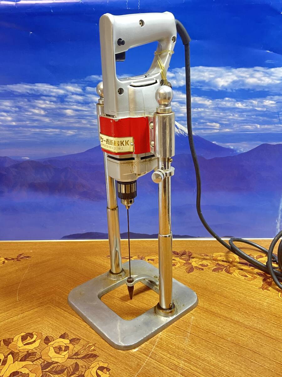 エッチケー裁断機 目打ち機 穿孔機 電動ドリル 日立電気ドリル D-6B 6.5mm 動作OK 中古 電動工具 穴あけ機