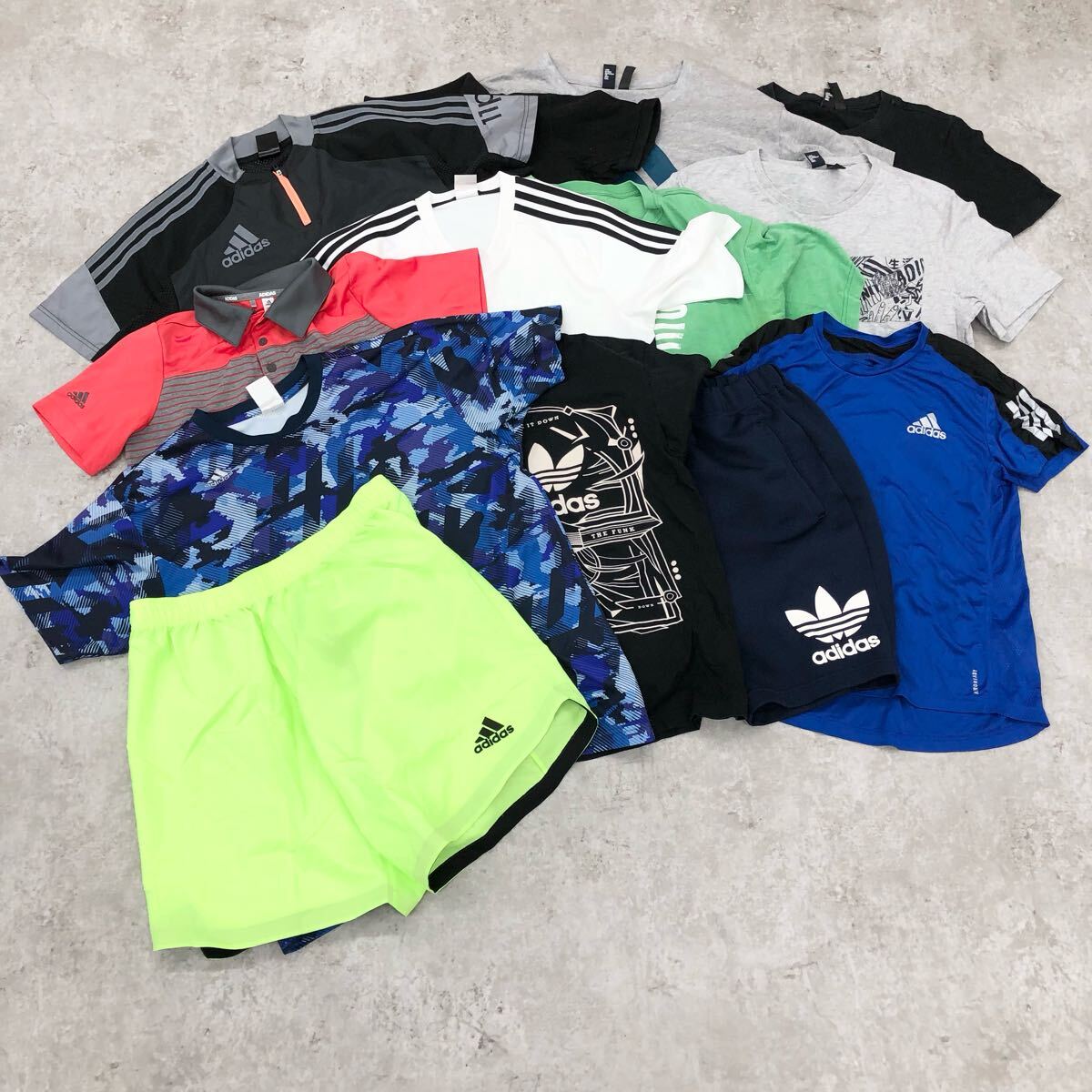 M21〓 13点セット adidas アディダス カットソー ショートパンツ トップス ボトムス 半袖 Tシャツ ポロシャツ カジュアル スポーツウェア