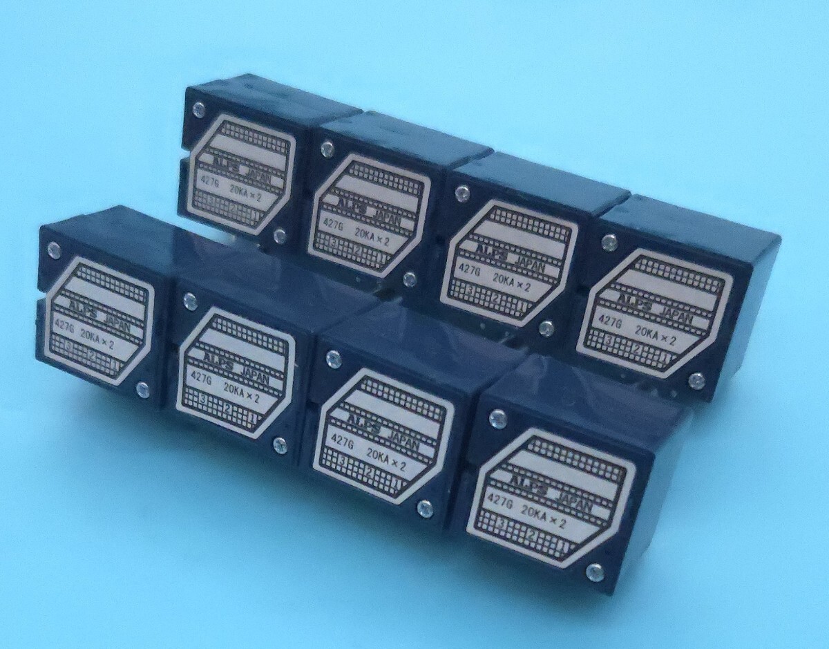 30日保証 基板おまけ有 20K 8個新品正規品 アルプス ALPS 2連 ボリューム クリックなし RK27 15A 溝軸 操作部25mm Aカーブ