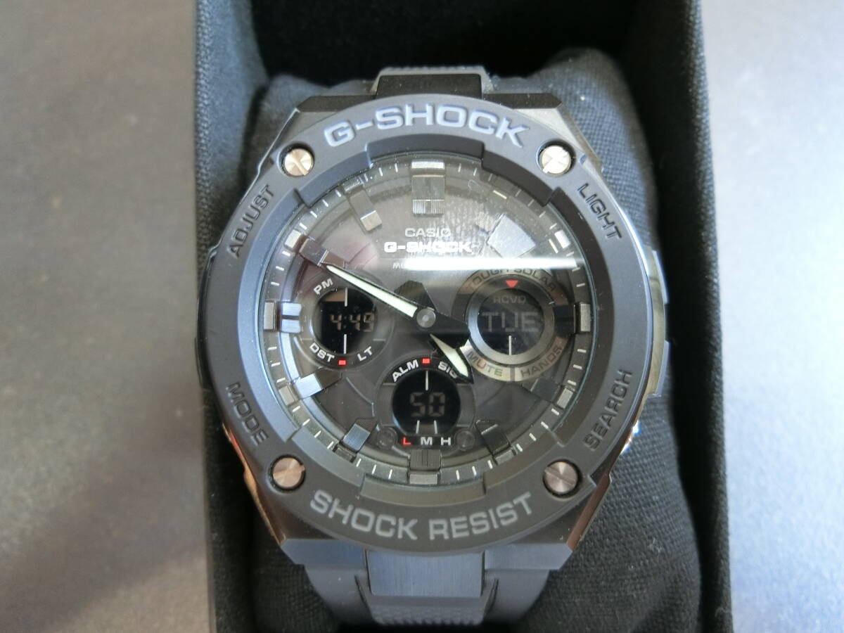 CASIO カシオ Gショック GST-W100G デジアナ 電波ソーラー タフソーラー G-SHOCK ブラック メンズ 腕時計 稼働品　現状品