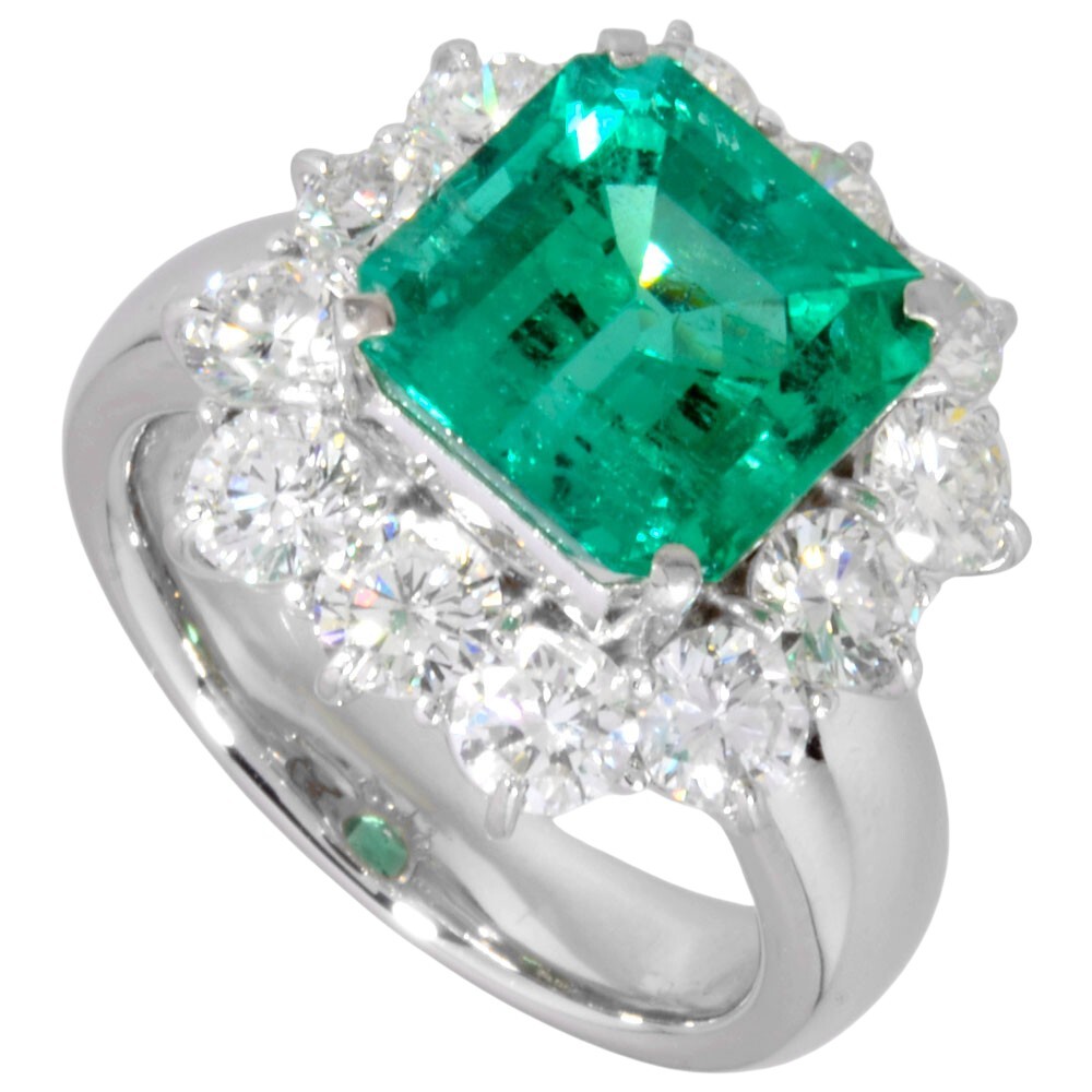 リング 指輪 エメラルド 5.03ct 約15.5号 Pt900 17.1g プラチナ ダイヤモンド レディース