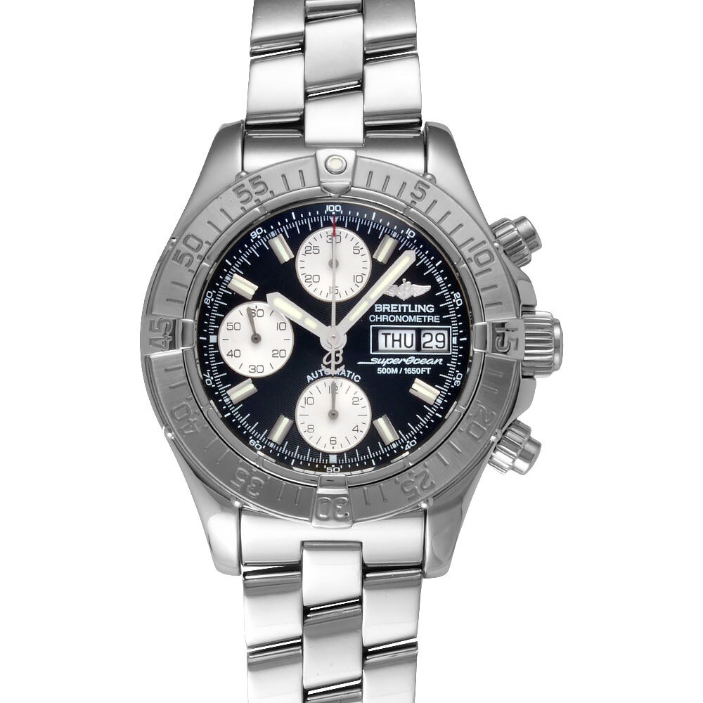 ブライトリング BREITLING A111B83PRS クロノ スーパーオーシャン 腕時計 自動巻 ブラック文字盤 A13340 SS 自動巻き クロノグラフ メンズ