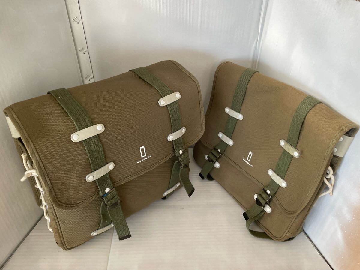 未使用品 MCKINLEY みどり製作所 サイドバッグ (350mmWx300mmHx130mmW)１ペアセット 帆布(1.62mm厚x20縦糸x31横糸) 長期保管1980年代前半品
