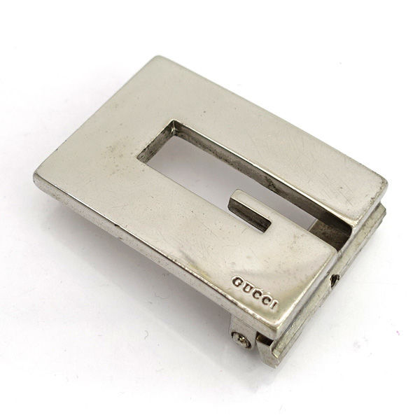 ★ グッチ バックル ベルト シルバー Gロゴ バックルのみ (0220525370)