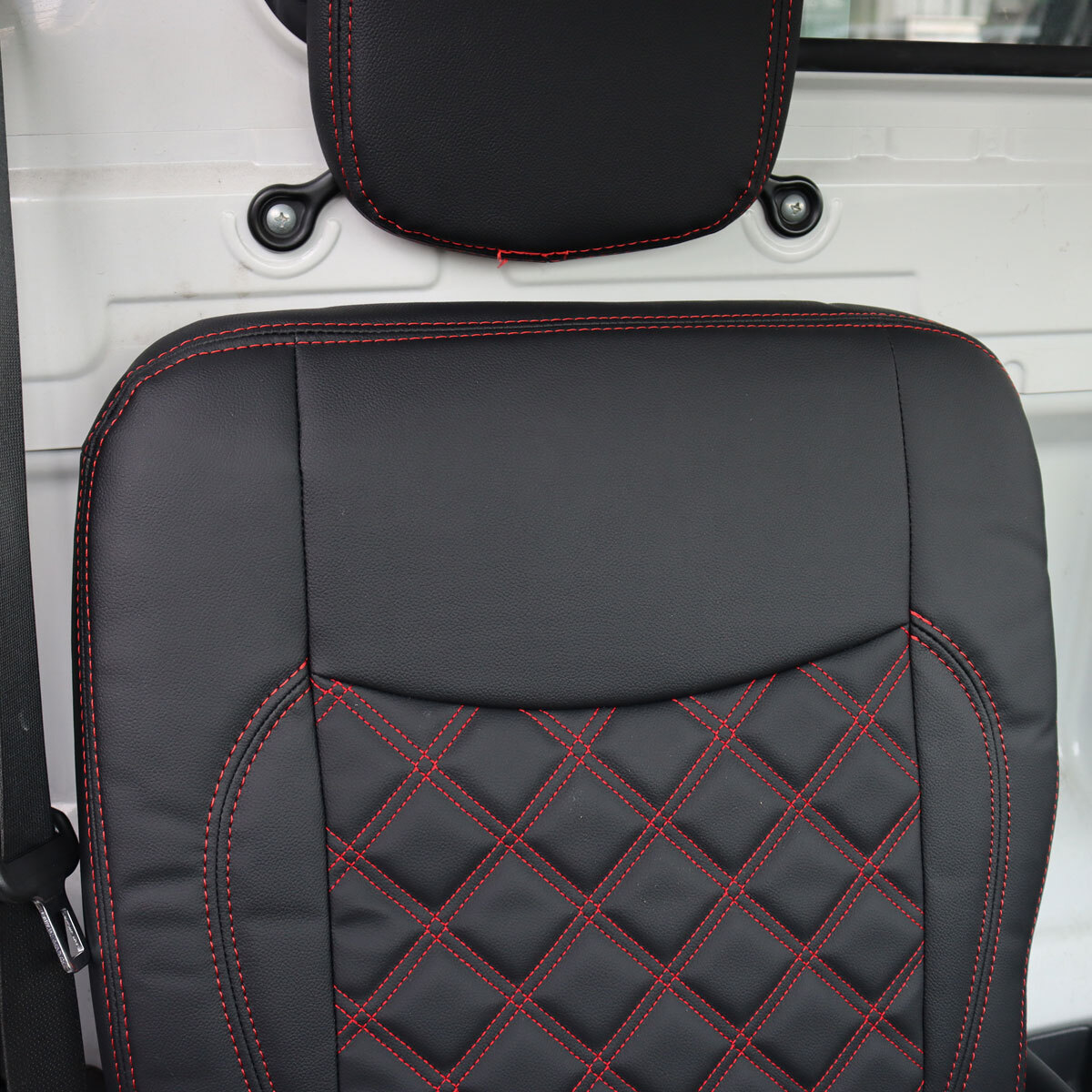 ハイゼット トラック シートカバー レッドステッチ 運転席側 ステッチ おしゃれ 農作業 滑り止め ハイゼットトラック S500P