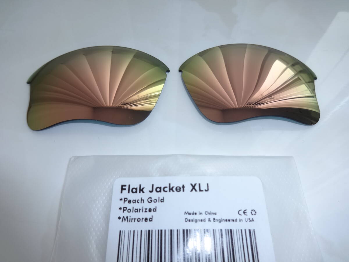 処分価格！★フラックジャケットXLJ用 カスタム偏光レンズ PEACH GOLD Color Polarized 新品 Flak Jacket XLJ Sunglasses 