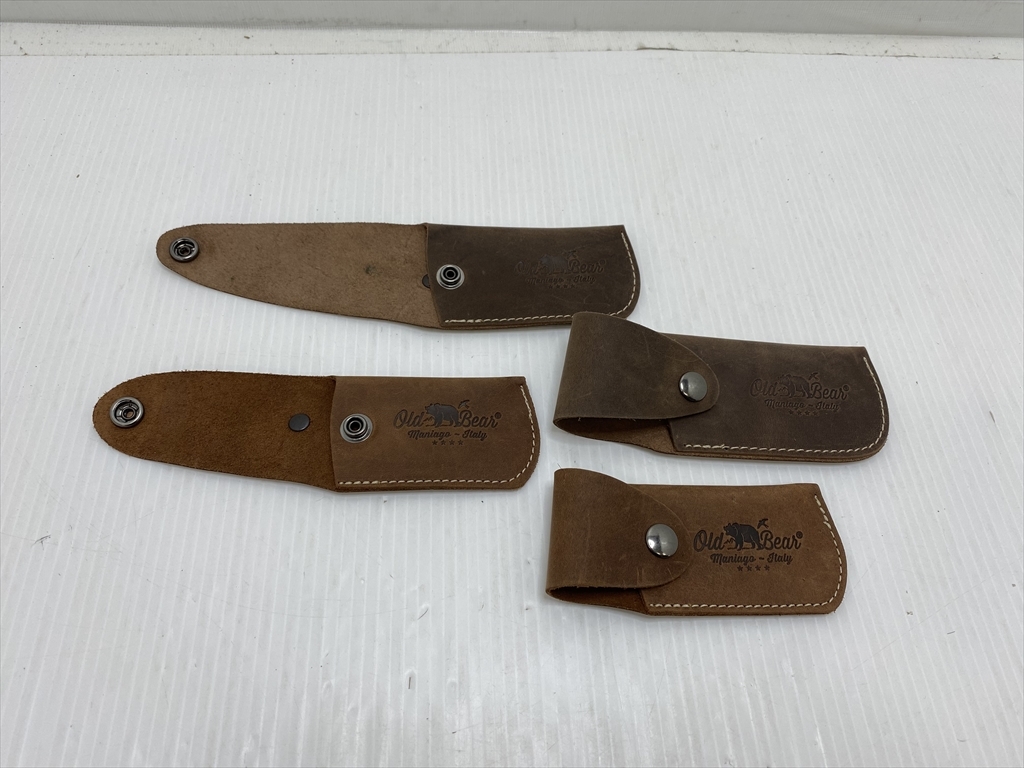 下松)OLDBEAR オールドベア レザーケース ナイフケース レザーシース 収納ケース 4個セット 展示未使用品 ◆★J250605R01B NF05A