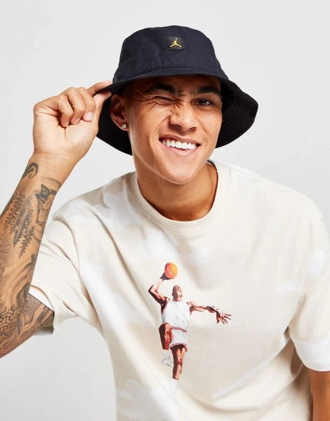 JORDAN BRAND JORDAN BUCKET JM WASHED CAP BLACK/TAXI 22FA-I　ジョーダン ブランド ジョーダン JM ウォッシュド バケット キャップ
