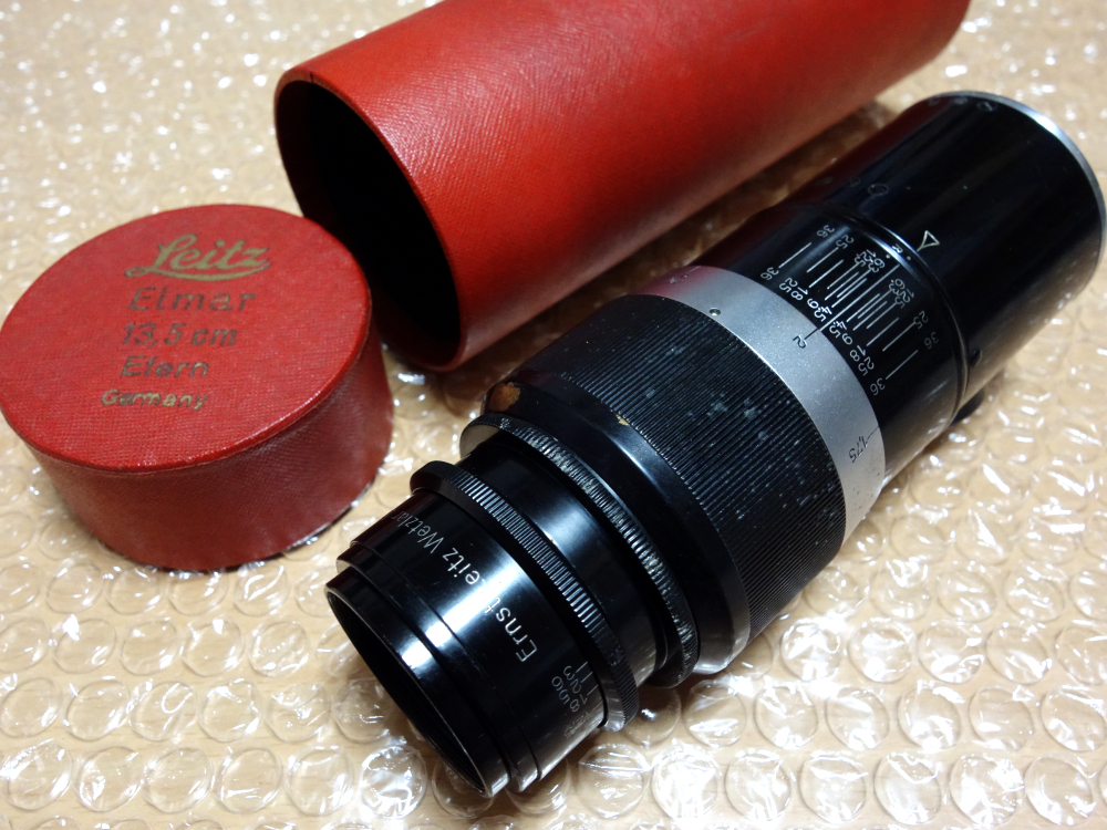 Leica Elmar 13.5cm F4.5(135mm F4.5) ライカ エルマー レンズきれい 銀象嵌きれい