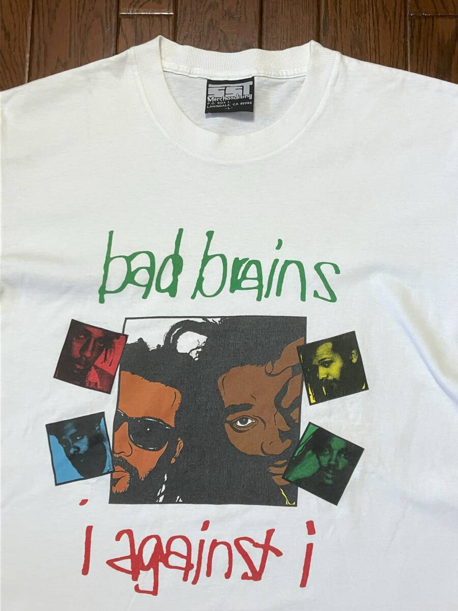 バッドブレインズ BAD BRAINS i against i SSTタグ Tシャツ L 白 ホワイト パンク ロック バンド バンT
