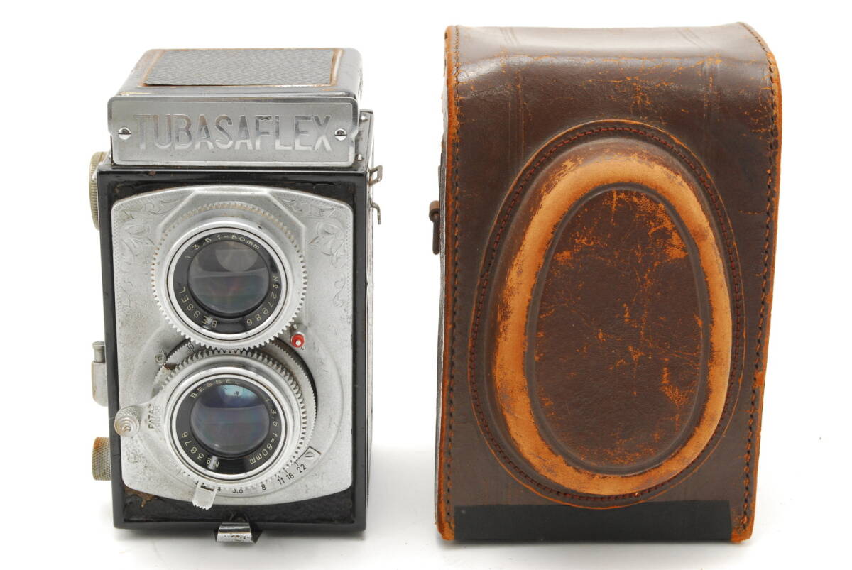 【並品 保障付 動作確認済】Tubasaflex TLR Body ツバサ フレックス 二眼レフカメラ w/Bessel 80mm 3.5 Lens ケース付 #V126
