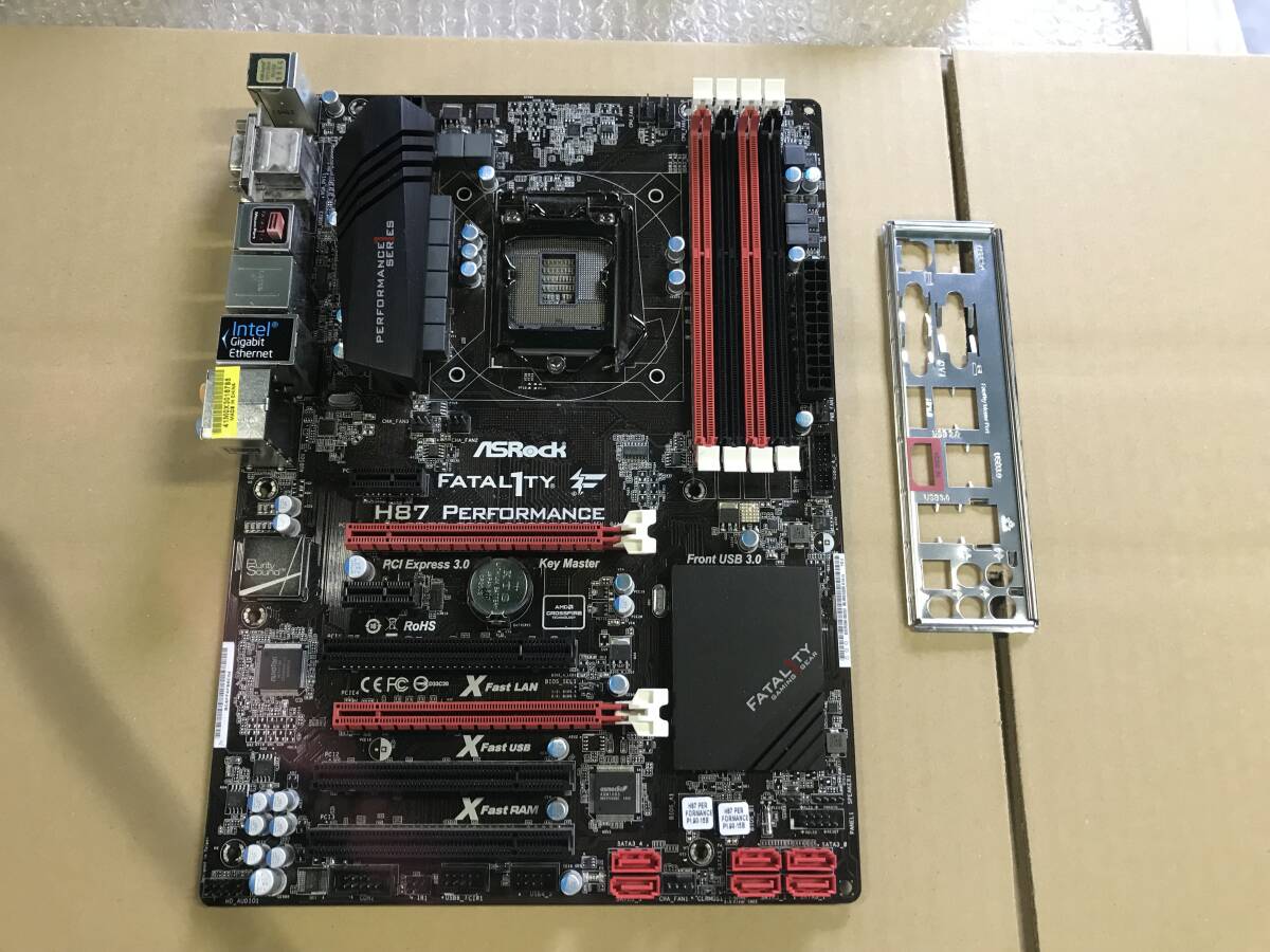 1★中古品 BIOS確認済 ASROCK FATAL1TY H87 PERFORMANCE LGA 1150 マザーボード IOパネル付属★