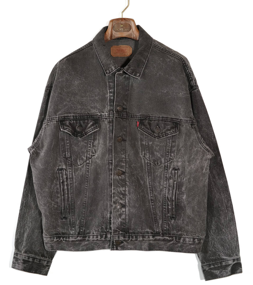 「 USA製 80s Levi's 70507-0253 ACID WASH BLACK DENIM JACKET 」リーバイス アシッド ブラック デニム ジャケット Lサイズ トラッカー