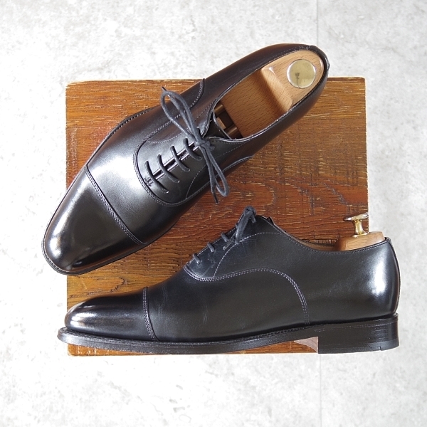 ★(英)アルフレッド・サージェント SIZE 6.5【貴重★(仏)BOWEN別注/ストレートチップ】カーフ/黒/メンズ/ALFRED SARGENT★n490-7