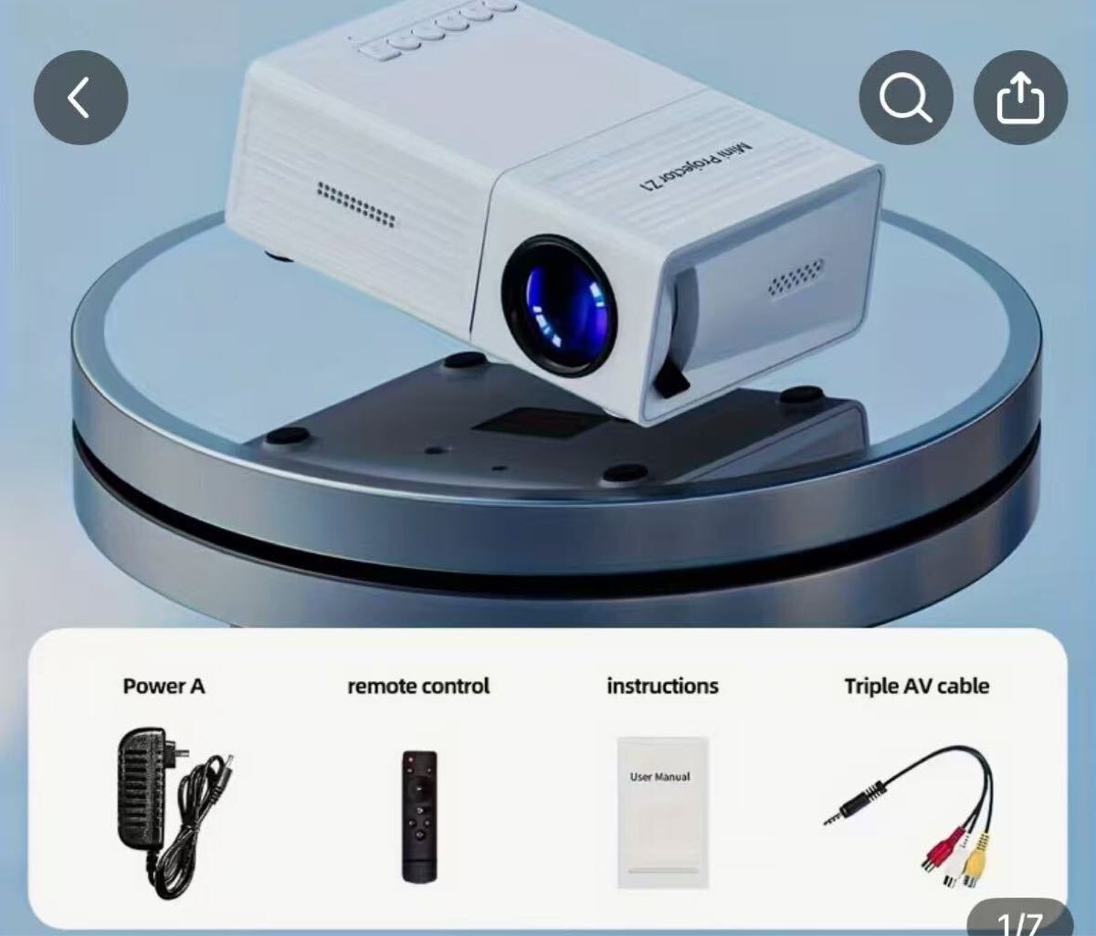 HDミニLCDプロジェクター、家庭用シアター＆アウトドアキャンプ用、リモコン操作、USB AV＆SDカード互換、4:3アスペクト比