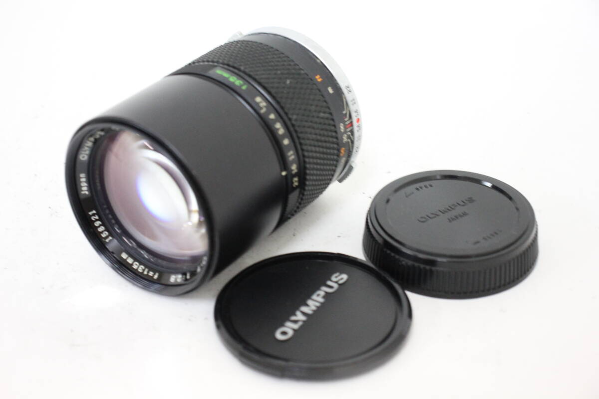 【返品保証】 オリンパス Olympus Zuiko MC Auto-T 135mm F2.8 前後キャップ付き レンズ e1163
