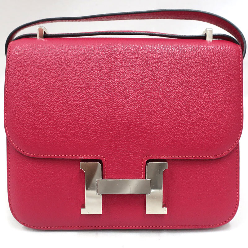 【美品】HERMES／エルメス　コンスタンス3 ミニ　シェーブル　ローズメキシコ　Z刻印　ショルダーバッグ　700050097