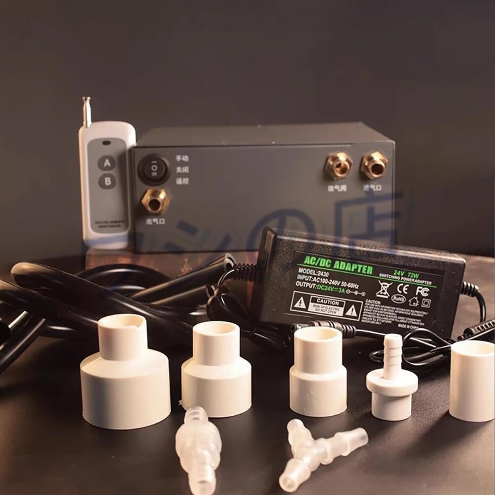 リモコン付き電動真空ポンプ、2つのモーターを備えた負圧/正圧ポンプ、ラテックス真空ベッドと寝袋用