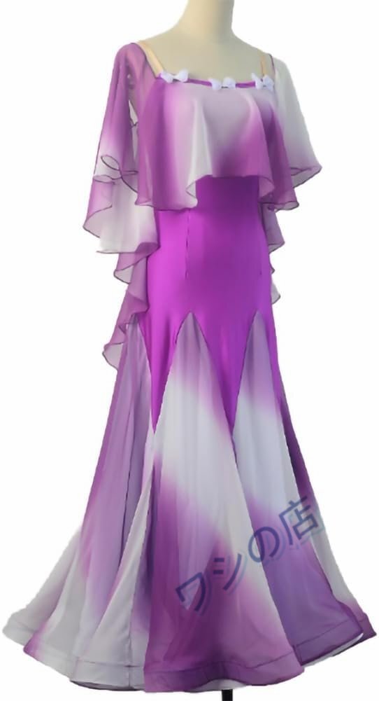 PH-1459 社交ダンスドレス 練習着 シフォン 蝶結び 可愛い スタンダード ドレス モダンダンス衣装 フラメンコ レッスン着 社交ダンス ワン