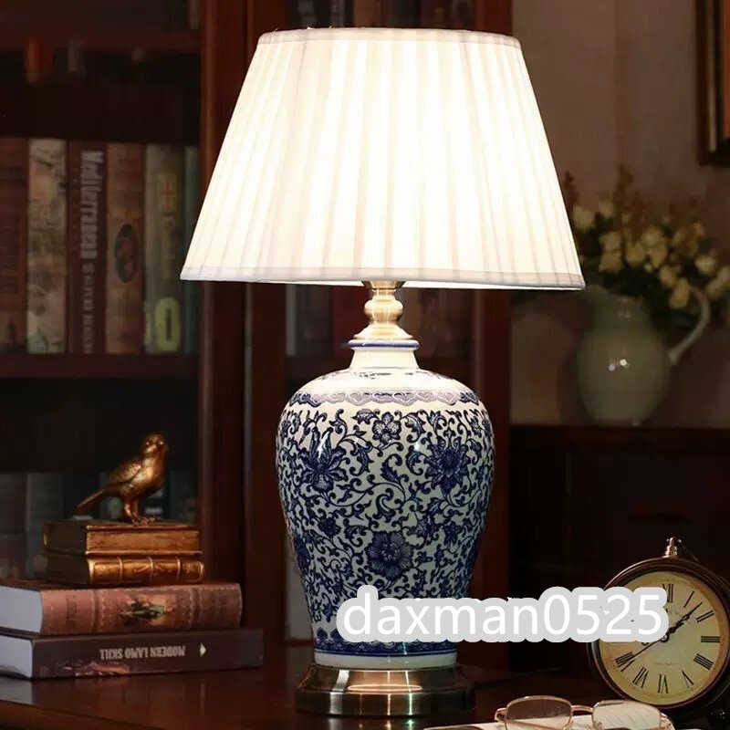 貴重品★エナメルセラミック照明スタンドライト テーブルランプ デスクライト 高級陶器卓上ステンド 卓上ランプ 景徳鎮磁器