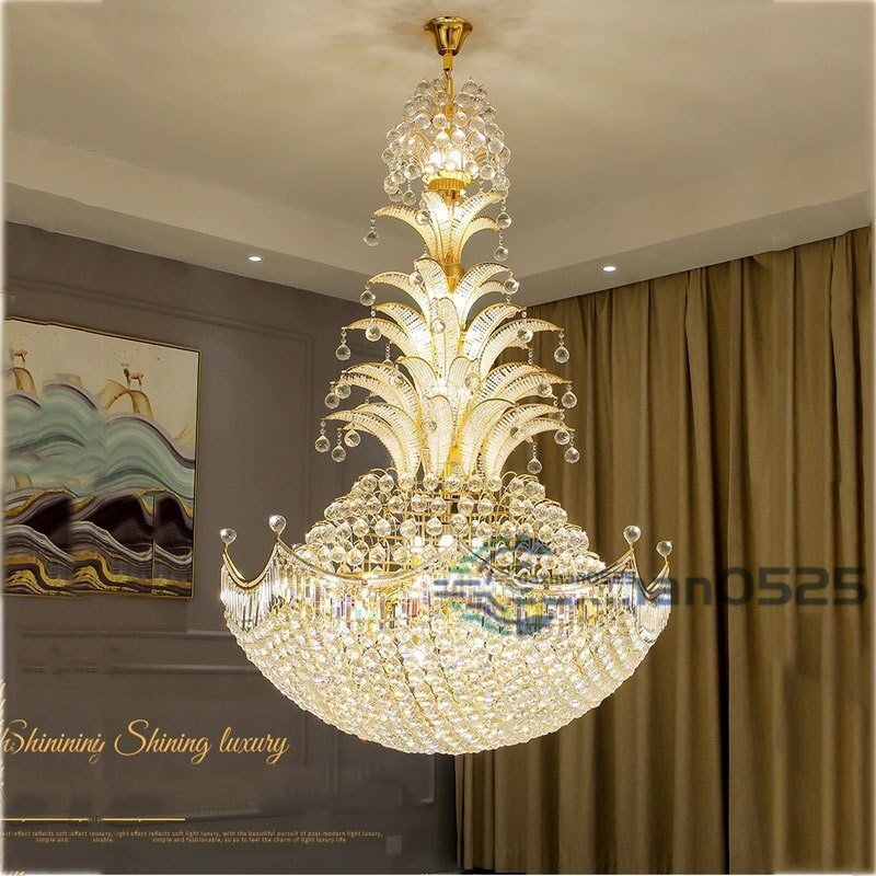 高級感溢れる水晶照明★クリスタルシャンデリア リビングルーム ホテルのスープルームの照明 天井照明 シャンデリア