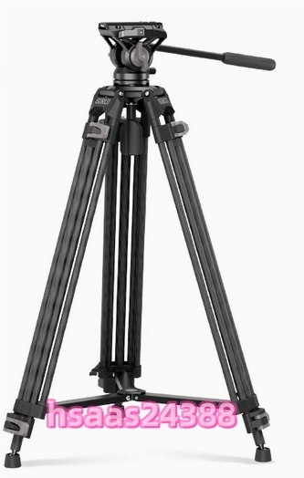 SIRUI ビデオ三脚 ロ仕様カーボンファイバー三脚　DSLR・ビデオカメラ対応　フルード雲台搭載　ワンボタンクイックリリースシステム AVT-12