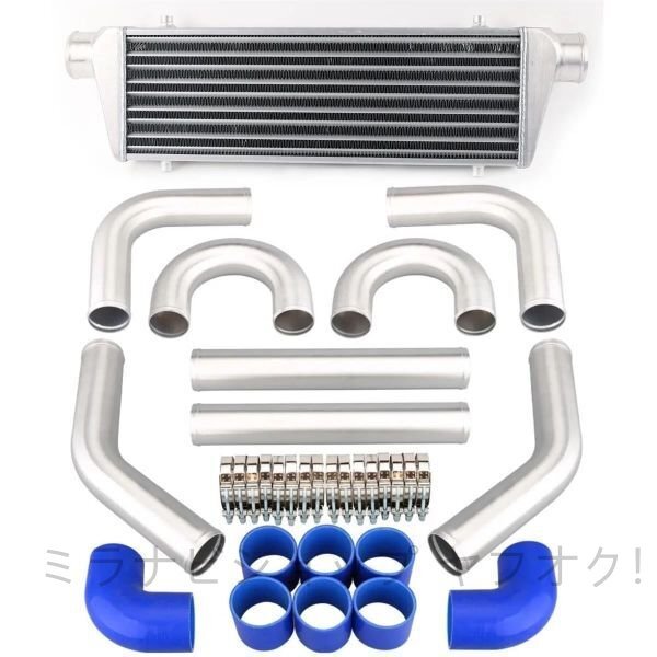 汎用 ターボ インタークーラー 450x180x65mm 2.5インチ アルミニウム ホース付き パイプ