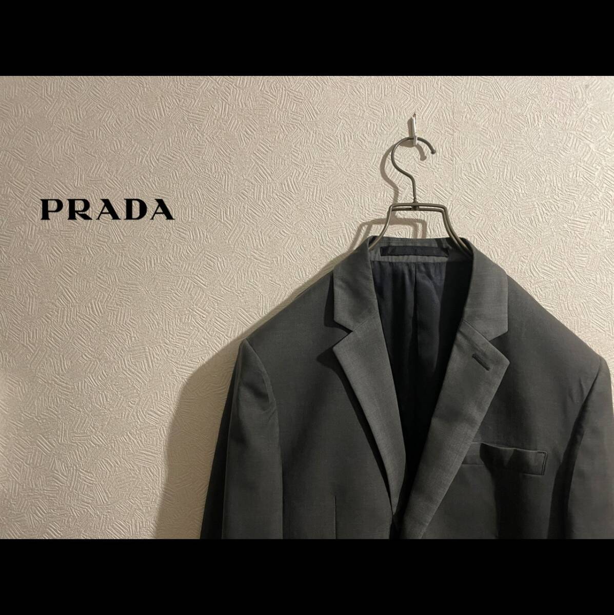 ◯ PRADA フェード カラー テーラード ジャケット / プラダ プレス エイジング シングル スーツ ウール グレー 46 Mens #Sirchive