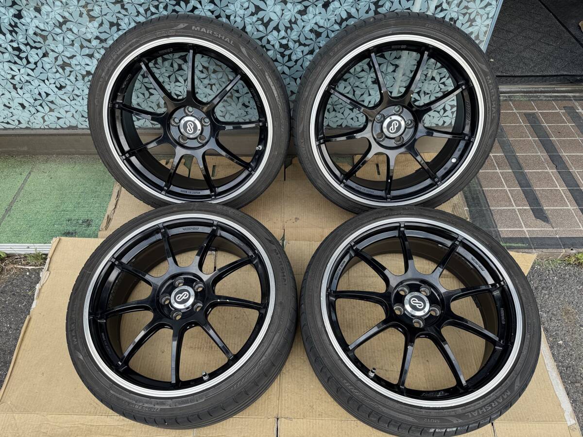 ENKEI RSM9 19インチ 7.5J +48 PCD100 5穴/MARSHAL MU12 225/35ZR19 2021年製 4本セット #568-2