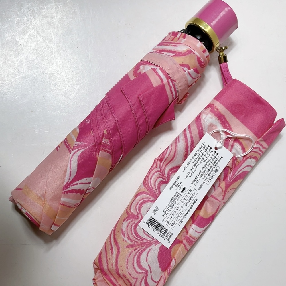 送料無料 即決 未使用★ESTEE LAUDER エスティローダー 春雨兼用 紫外線防止加工 50cm 折り畳み傘 折りたたみ傘 ピンク系 B